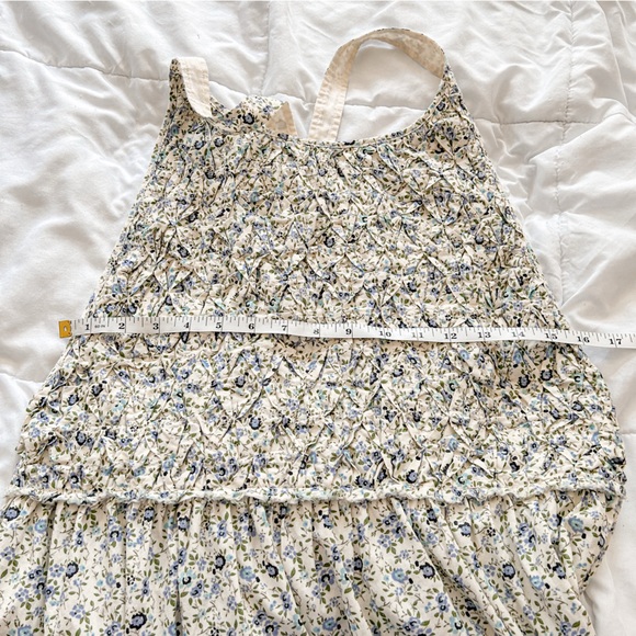Free People Smocked White and Blue Mini Sundress - Picture 6 of 9